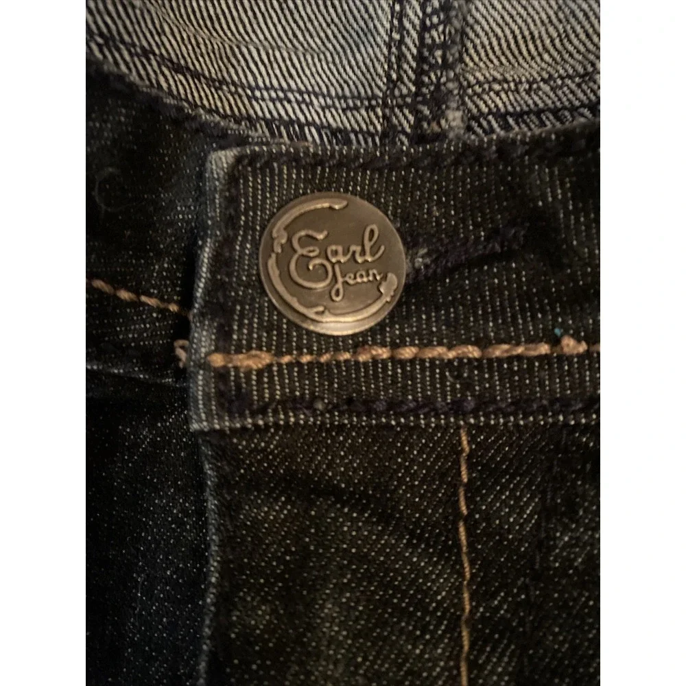 Earl Jean Denim Mini Skirt Bling Cross Dark Wash Country Festival Women's Sz 8